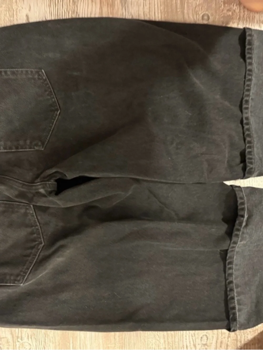Free People Black Olsen Cuffed Barrel Jeans